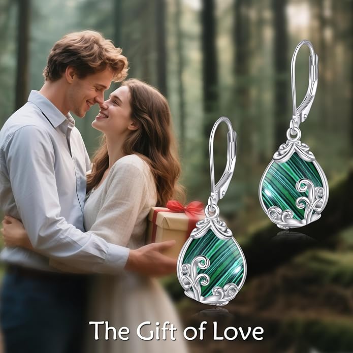 POPLYKE Celtic Filigree Teardrop Drop Dangle Earrings Sterling Silver Leverback Earrings Jewelry for Women