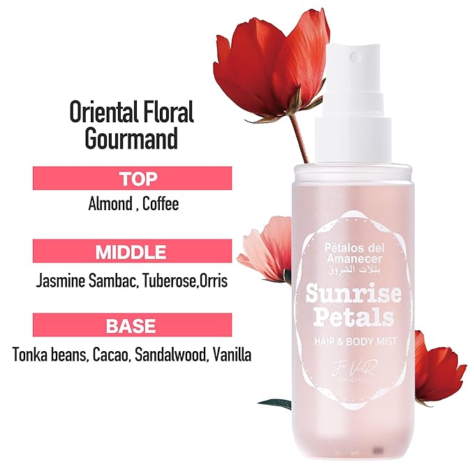 JA VEIR Body & Hair Fragrance Mist Original Perfumed Vanilla Spray for Women (Sunrise Petals)