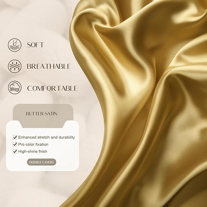 Satin Silk Bonnet for Men & Women, Double Layer Silk Sleep Bonnets, Soft Satin Lined Bonnet for Curly & Natural Hair