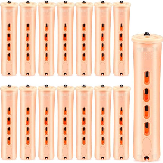 WILLBOND 60 Pcs Perm Rods for Long Hair Plastic Curl Rods Cold Wave Irons Curling Roller for Hair Styling Hairdressing Tools(0.78 Inch,Light Yellow)