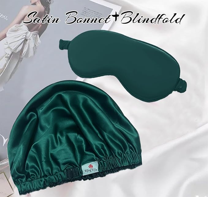 2Pcs Hair Bonnets For Sleeping Satin Bonnet Silk Bonnets For Women Silky Night Caps Womens Curly Hair Sleep Cap