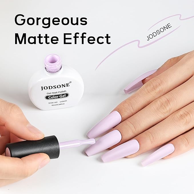 JODSONE Lavender Purple Gel Nail Polish 10ml Light Purple LED Long Lasting Easy to Apply Low Odor Need U V Lamp Curing