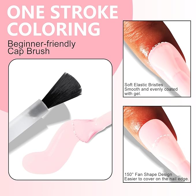 NXJ INFILILA Baby Pink Gel Nail Polish, 15ml 0.51oz Pastel Pink Gel Nail Polish One-Stroke Coloring, Hema Free Gel for Nail Art Design Manicure Salon DIY Salon SX0020