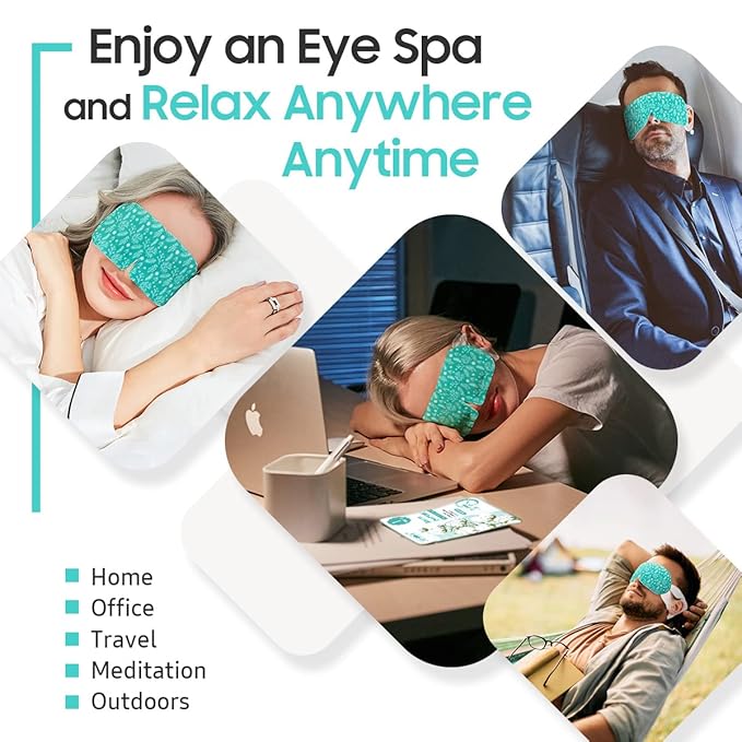 BeHoomi Steam Eye Mask, 10 Packs Heated Eye Mask, Self Heating Disposable SPA Warm Compress for Eyes Sleep Mask, Travel Essentials & Relaxation Gifts, Stocking Stuffers (Unscented)