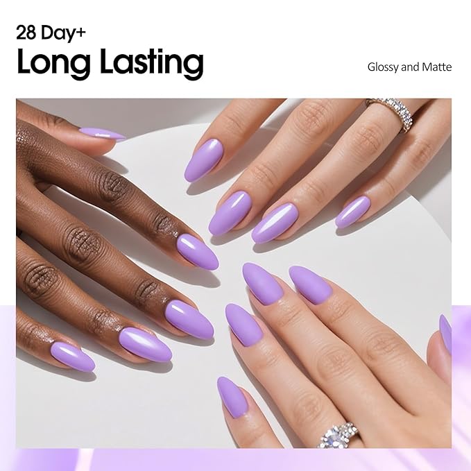 VENALISA Lavender Purple Gel Nail Polish, 1 Pcs Light Purple Gel Polish Pastel Color High Gloss Soak Off U V Nail Manicure Salon and DIY at Home Gifts for Women