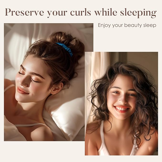 LULUSILK Small Silk Hair Ties No Damage, 100% Real Mulberry Silk, Skinny Scrunchies Ponytail Holders for Thin Fine Hair, Pink Peacock Blue and Lavender, Pack of 3