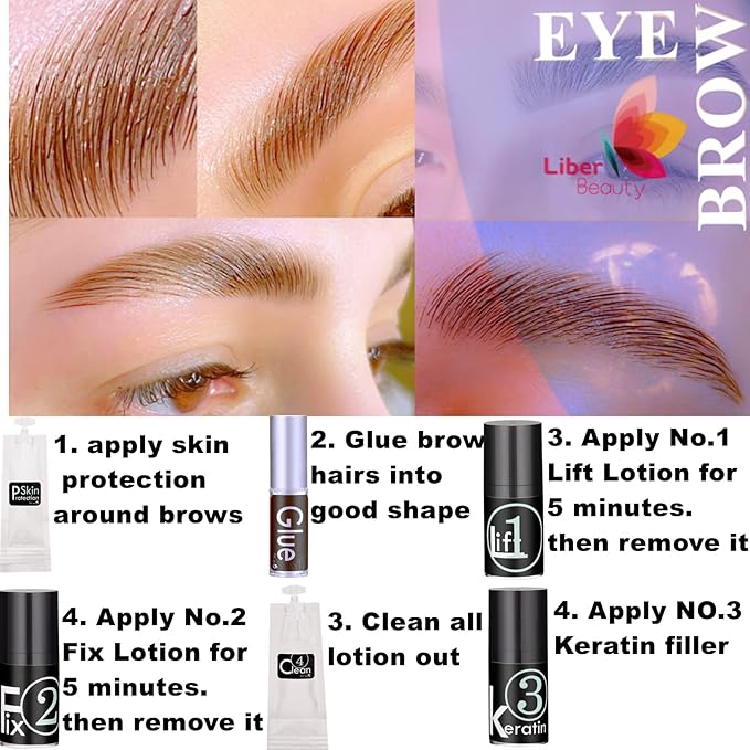 Lash Lift Brow Lamination Kit, Rapid Eyelash and Eyebrow Lifting, DIY Perming Lashes at Home Or Salon Usage Be Eye Voluminous for 6 Weeks About 15 Applications