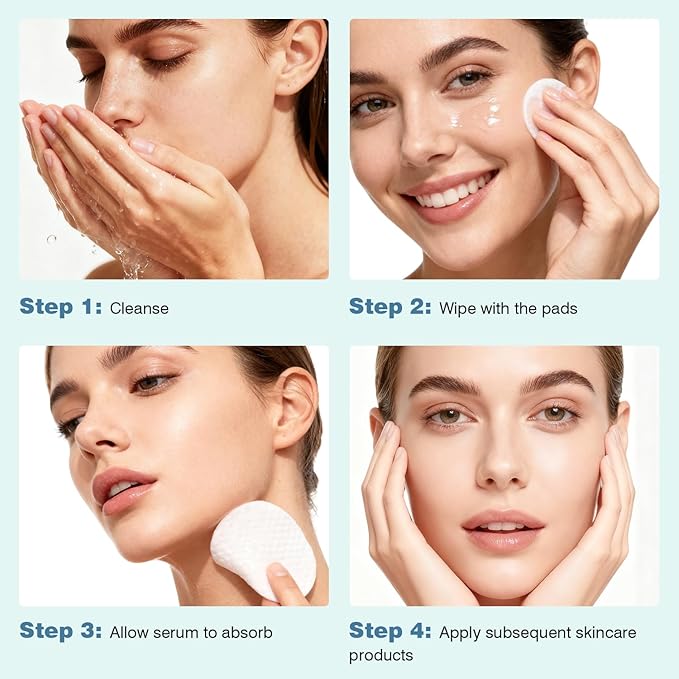 Toner Pads Salicylic Acid Facial Peeling Pad, Breakout-Prone Skin Brightening Facial Deep Pore Cleansing Oil Control & Soothing with Centella Asiatica & Green Tea Extract Daily Exfoliation 70 Pads