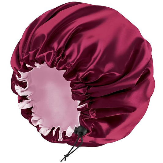 Satin Silk Bonnet For Curly Hair Bonnet Braid Bonnet For Sleeping Bonnets For Women Large Double-layer Adjustable