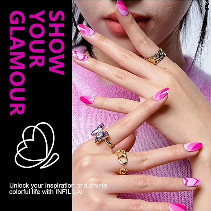 NXJ INFILILA Purple Gel Nail Polish, 15ml Light Purple UV LED Gel Polish One-Stroke Coloring, Hema Free Lavender Color High Gloss Soak Off UV Manicure Salon DIY for Girls SX0127