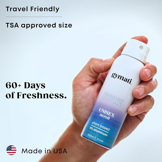 Gymati Natural Deodorant Body Spray Aluminum Free For Men & Women