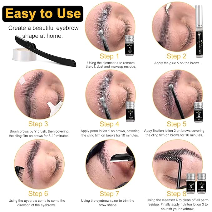 Lookmee 5-in-1 Lash Lift & Eyebrow Lamination Kit - Professional DIY Eyelash Curler & Perm Kit Eyelash Lift Kit &, At-Home Long Lasting Salon Results, Beginner Friendly