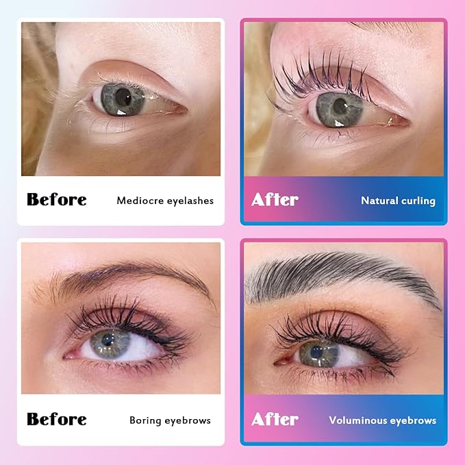 Libeauty Lash Lift and Color Kit Brow Lamination Kit with Color Diy Eyelash Perm Kit Curling Voluminous Coloring Eyebrow Easy To Use At Home & Salon