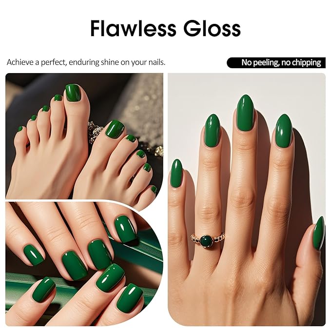 VENALISA Emerald Green Gel Nail Polish, 1 Pcs Dark Green Gel Polish Color High Gloss Soak Off U V Nail Manicure Salon and DIY at Home Gifts for Women