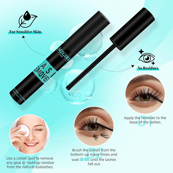 Lash Bond and Seal and Remover Waterproof Lash Cluster Glue Remover for Cluster Lashes Diy Eyelash Extensions Glue Strong Hold 72H+ Oil Lashes Remover Fast Remove Residue(Bond&Seal Remover)