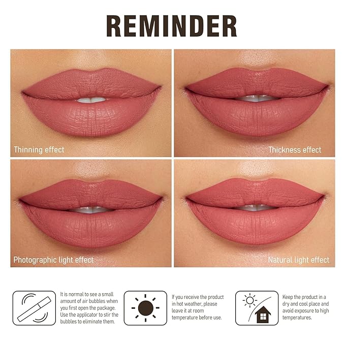 MAKI YIKA Red Pink Lipstick for Women Color Stay Long Lasting Lipsticks SmudgeProof Matte Liquid Lipstick Transterproof Lip Makeup, That Girl