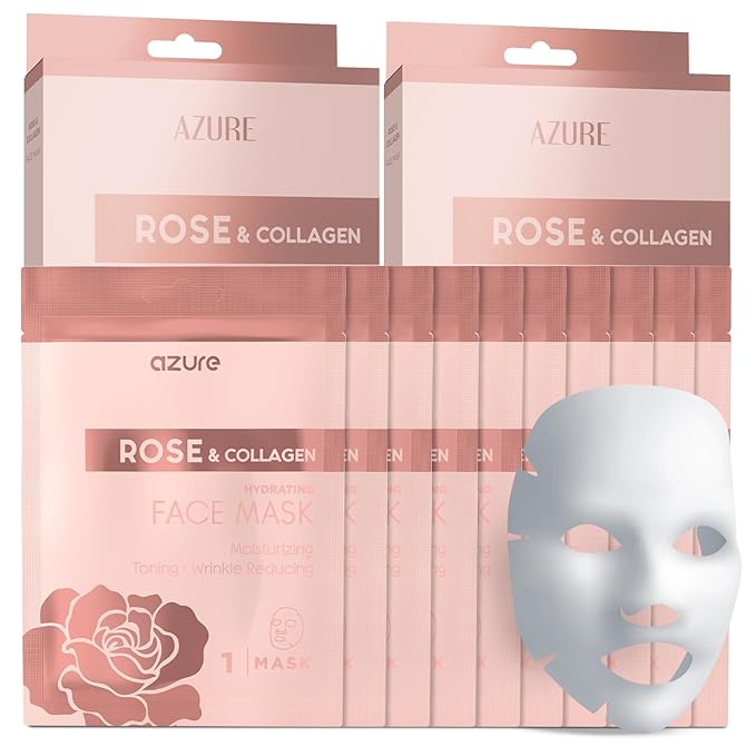 Azure Cosmetics Skin Treatment Mask - Deeply Hydrates, Tightens and Smooths Dry Skin, Softens Wrinkles and Fine Lines, Radiant and Glowing Skin