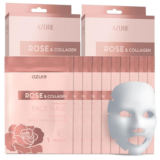 Azure Cosmetics Skin Treatment Mask - Deeply Hydrates, Tightens and Smooths Dry Skin, Softens Wrinkles and Fine Lines, Radiant and Glowing Skin
