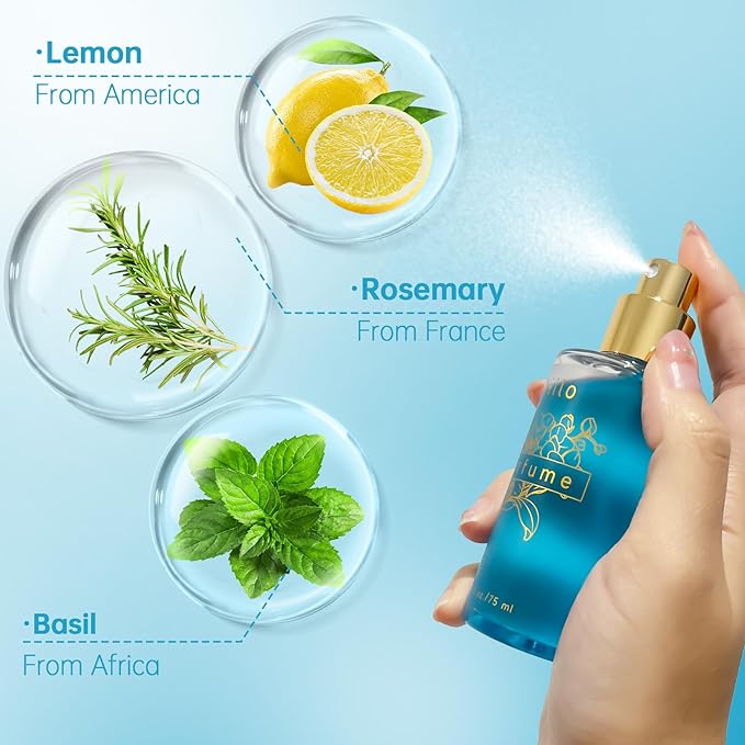 Aiilo Hair Perfume, Natural Fragrant Hair Perfume for Women, 8 Hours Longevity, Suitable for Hair, Body & Clothes - 75ml/2.54 fl oz (Amber Coast)