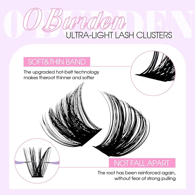 Lash Clusters DIY Individual Lashes 10-18mm D Curl Fluffy Eyelashes Extension 100P+200P Wispy False Eyelashes Volume Thick Eyelash Extension（28-100P+200P-07-D-1018）