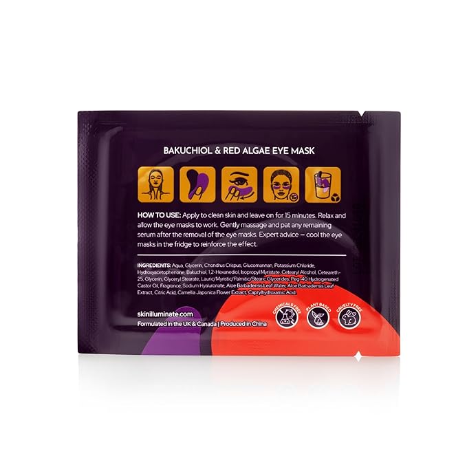 Bakuchiol Under Eye Mask – 6 Pairs Eye Patches for Puffy Eyes, Dark Circles, Wrinkles & Undereye Bags - Biodegradable – Anti-Aging Hydrating Eye Treatment for Women & Men