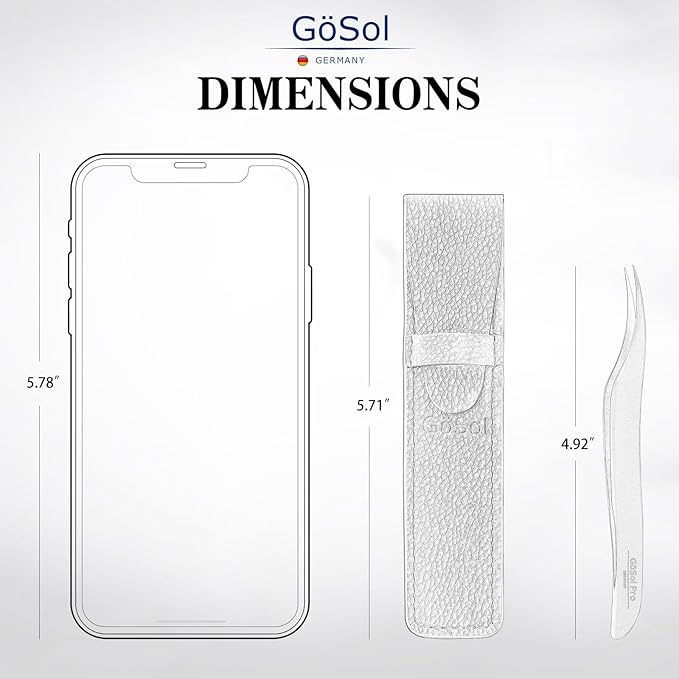 GöSol Pro Lash Tweezers for Eyelash Extensions, Professional Dolphin Isolation Eyelash Tweezers for High Precision Pick/Fan/Wiggle/Apply; 420 Stainless Steel Lash Tweezer for Volume & Classic Lashes