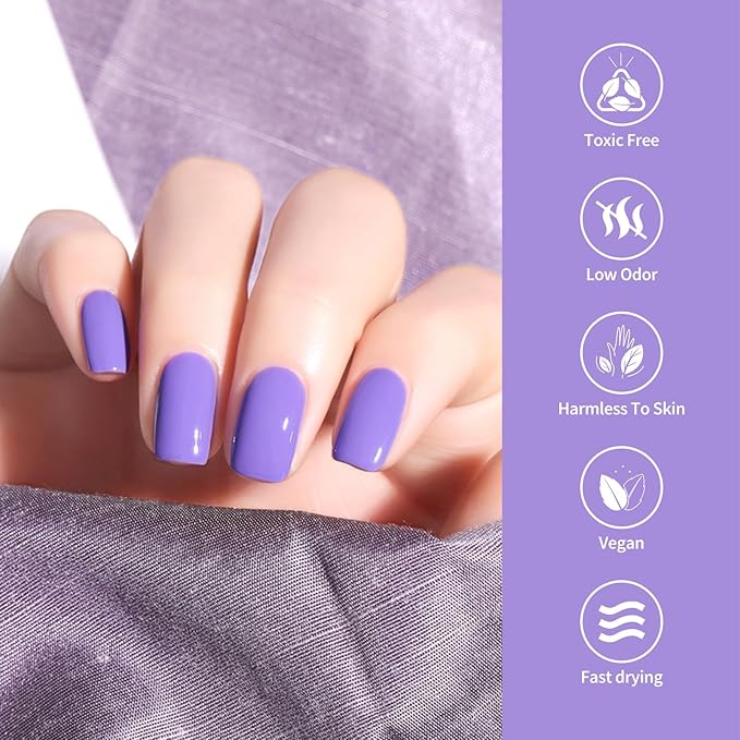 VENALISA Purple Gel Nail Polish 1 Pcs 12ml Purple Color Gel Polish Soak Off UV Salon Manicure DIY at Home Nail Art For Girls Women