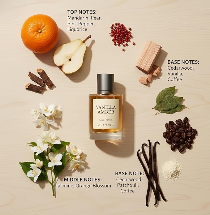 Larsweryar Ambery Vanilla Eau de Parfum for Women -Inspired by Y S.L's B.lack O.pium - Gourmand Fragrance, 1.7 Fl Oz