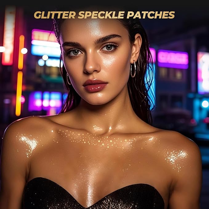 YGQQOY Makeup Patches, Glitter Speckles for Body, Sparkle Gold Glitter Freckles for Hallowmas Christmas