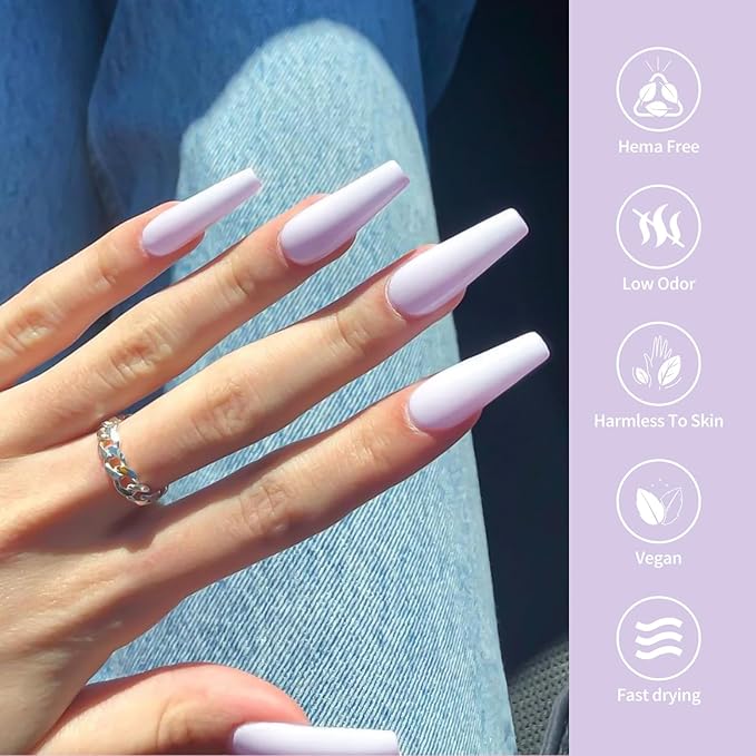 VENALISA Purple Gel Nail Polish, 1 Pcs Light Purple Gel Polish Soak Off DIY at Home Manicure Salon Nail Art For Girls Women