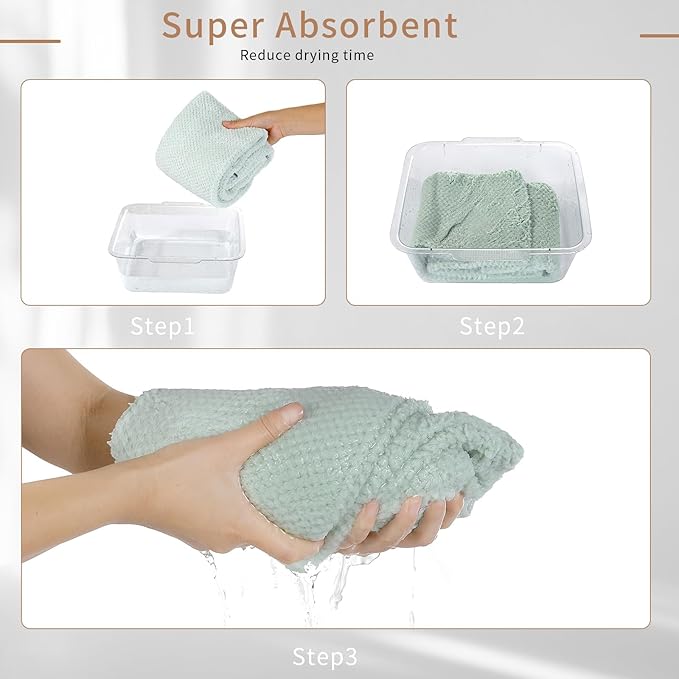 Laojbaba Microfiber Hair Towel Quick Dry Hair Towel Hair Drying Towels Suitable for All Kinds of Hair Ultra Absorbent Long and Thick Hair 24X48inch Grey (1pcs)