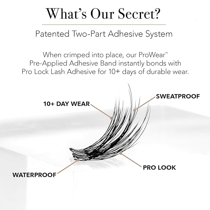 Pro Lash ProWear Professionally Styled Lash Clusters - Easiest to Apply Eyelash Cluster - 10 Day Eyelashes - Waterproof Lashes Clusters - 3 Sets - Classic Shorties No. 05 - Black