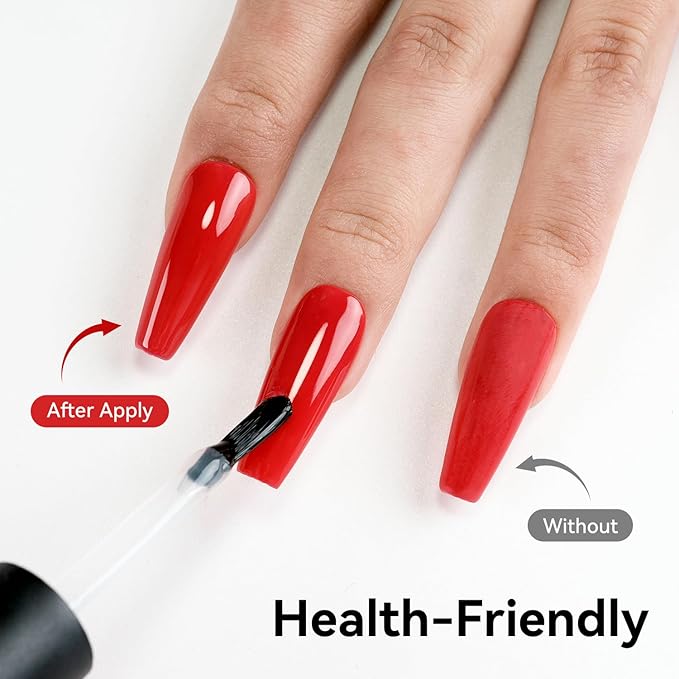 OpenLive 2Pcs Glossy Top Coat Clear Nail Polish, Quick Air Dry Regular Nail Polishes, High Shine Finish Long-Lasting Color Protection No Chip Vegan Non-gel Salon Nail Art Gift for Women