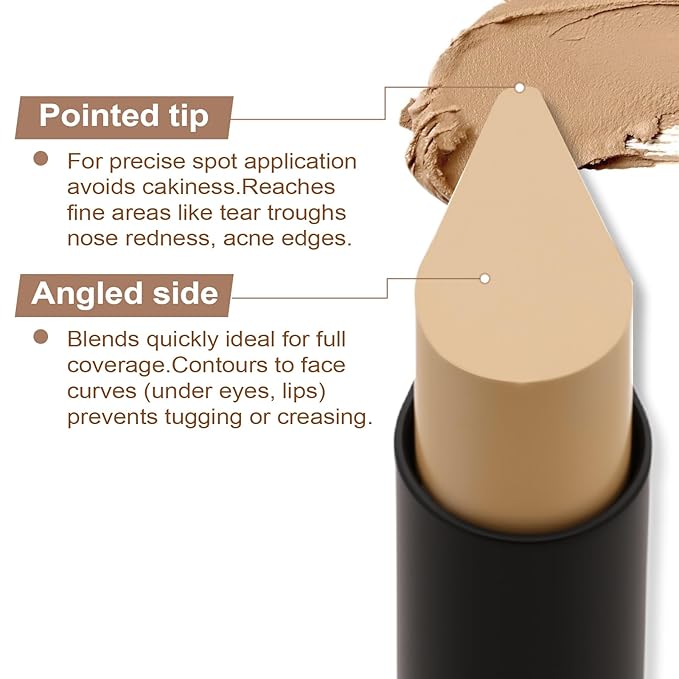 KGAJSGH Foundation Stick Full Coverage, Moisturizer Light Matte Contour Stick, Skin Beauty Balm, Instant Concealer Makeup for Women Men