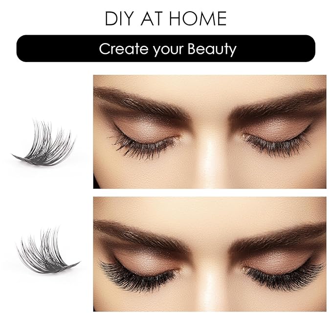 Lash Clusters 144 Pcs Individual Lashes Clusters Eyelash Extensions False Eyelashes DIY Lash Extension Reusable False Eyelashes Natural Look Mix 10-16mm-DM27