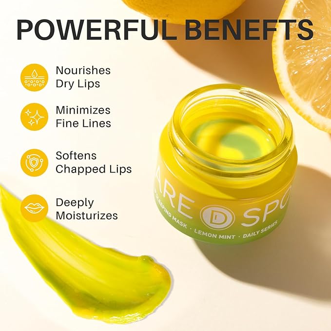 3-in-1 Dual-Color Sleeping Lip Mask Set – Blueberry, Grape & Lemon | Hydration & Repair for Dry Cracked Lips, Infused with Grape Seed Oil and Citrus Extracts for Rejuvenates Lips, 1.26 Fl Oz