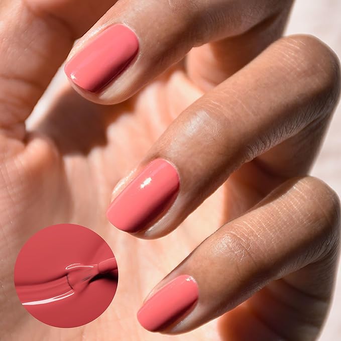 Manucurist Green Nail Polish Bois de Rose - Dusty Pink Nail Polish - 9-Free, Plant-Based and Vegan - Manicure - Made in France - 0.5 fl oz