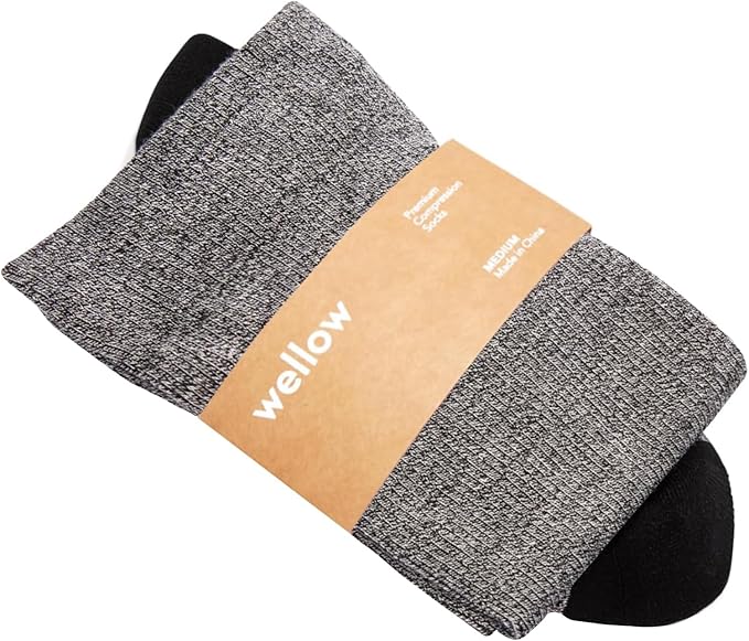 Wellow Wide Calf Compression Socks, Knee High Support, Fit for Men & Women, 18-25 mmHg, Made with Viscose from Bamboo