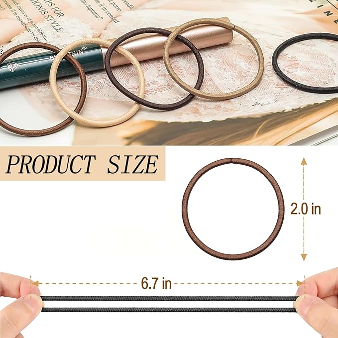Hair Ties for Thick, Thin Hair - Elastic Ponytail Holders, No Damage Hair Bands for Women & Girls, Daily Life Hair Styling Accessories (Multicolor)