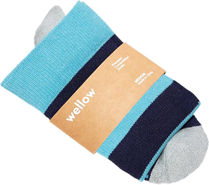 Wellow Wide Calf Compression Socks, Knee High Support, Fit for Men & Women, 18-25 mmHg, Made with Viscose from Bamboo