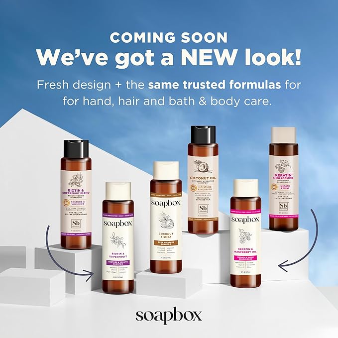 Soapbox Argan Shampoo & Conditioner Set, Volumizing, Vegan, Color Safe, Harsh Sulfate & Silicone Free, 16oz each (Pack of 2)