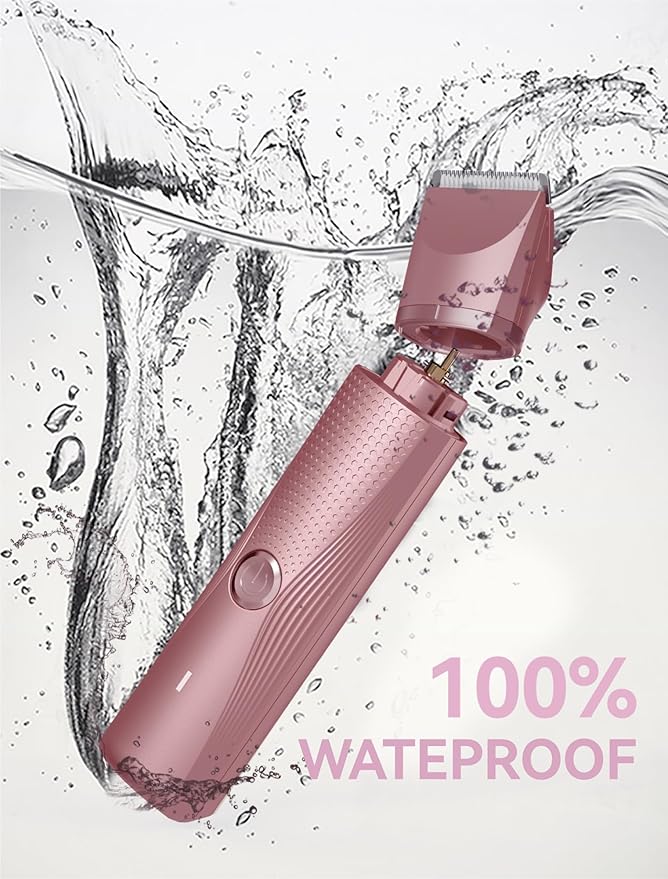 unibono 3-in-1 Electric Razor for Women - Waterproof Bikini Trimmer,Rechargeable Electric Shaver for Lady,Pubic Hair Trimmer Women,Personal Trimmer Groomer for Body Hair (Rose Golden,RG-1)