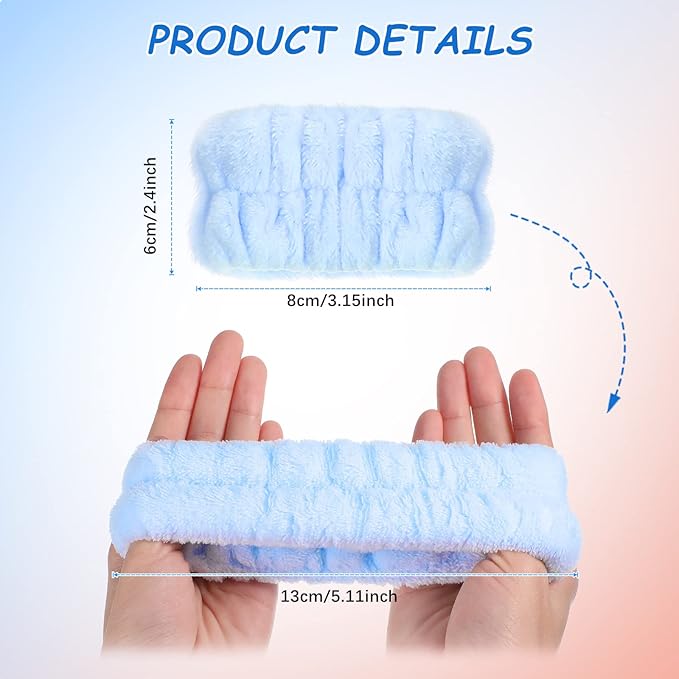 Chuangdi 4 Pairs Wrist Bands for Washing Face Wrist Spa Microfiber Wash Towel Band Scrunchies Absorbent Wristbands Sweatband for Women Prevent Liquid from Spilling(Lovely Colors)