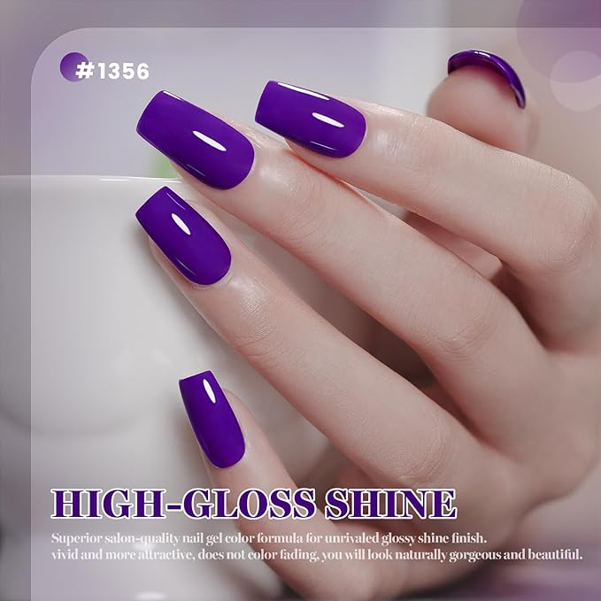 RARJSM Violet Purple Gel Nail Polish 1PCS 15ML Long Lasting Opaque Rich Purple Milky Creamy Gelpolish Soak off U V Curing Required Nail Art French Manicure Salon DIY at Home