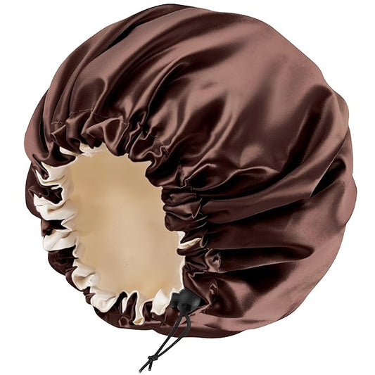 Satin Silk Bonnet For Curly Hair Bonnet Braid Bonnet For Sleeping Bonnets For Women Large Double-layer Adjustable