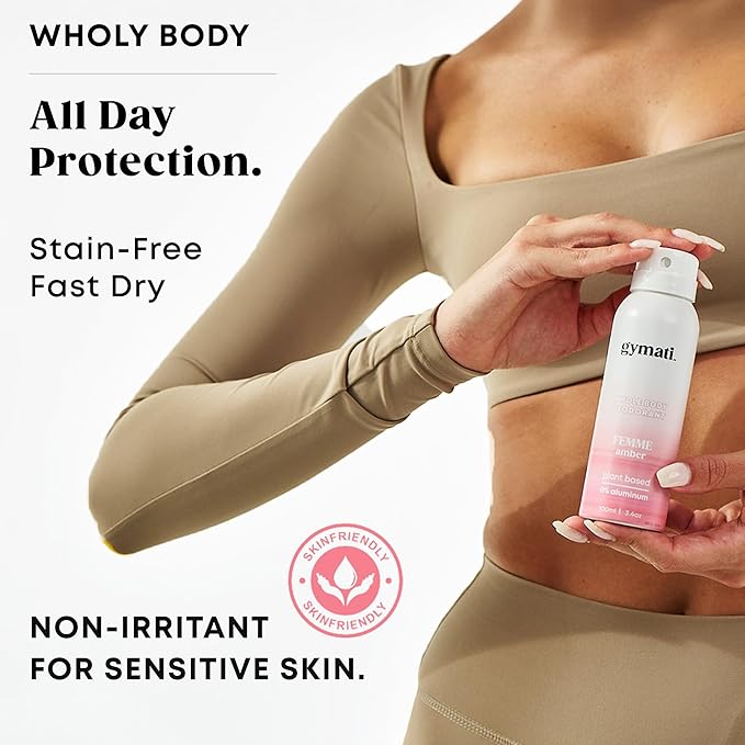 Gymati Natural Deodorant Body Spray Aluminum Free - Women - Pack of 3