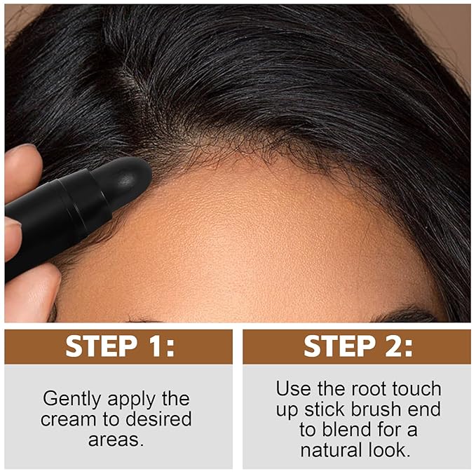 Boobeen Dual Ended Gray Away Root Touch Up Stick, Long Lasting Grey Hair Coverage Touch Up for Men and Women, Temporary Thinning Hair Concealer