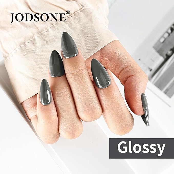 JODSONE Grey Dark Gel Nail Polish 10ml Soak Off Nail Polish Black Grey Nail Color Salon Quality Long-Lasting Low Odor Need U V Lamp Curing