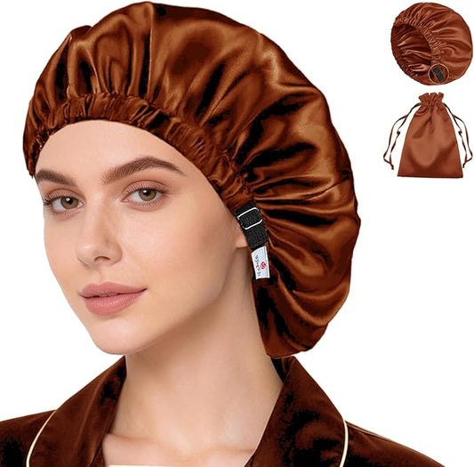 Satin Bonnet 2Pcs Silk Bonnet Hair Bonnets For Sleeping Silky Soft Sleep Cap Womens Night Curly Natural Hair Caps