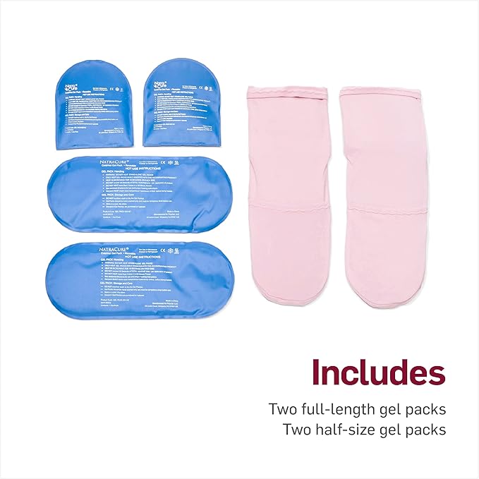 NatraCure Pink Cold Therapy Socks - Reusable Gel Ice Frozen Slippers for Feet, Arthritis, Neuropathy, Plantar Fasciitis, Post Partum Foot - Size: Large